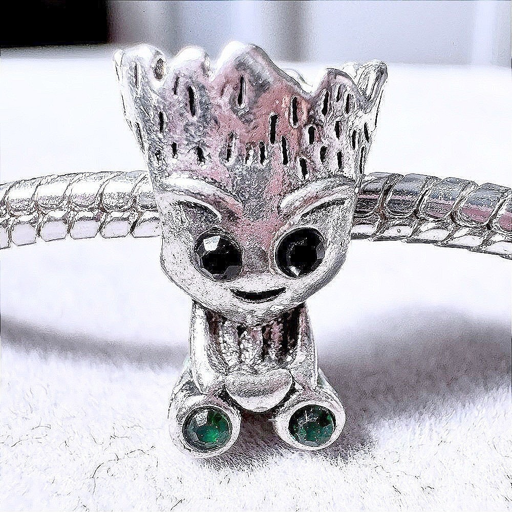 Silver Groot Marvel Bead Charm fits PANDORA